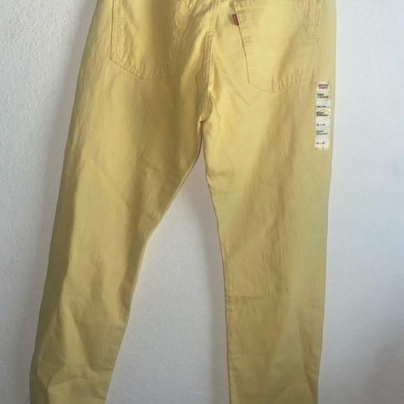 Levi’s Butter Yellow Middy Straight Mid Rise Rigid Western Preppy Jeans 30 x 30 - Picture 10 of 14
